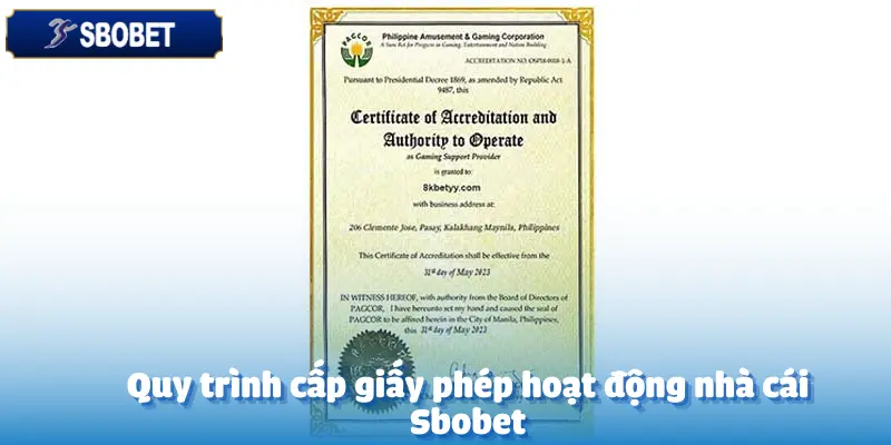 Giấy Tờ Cấp Phép Hoạt Động Của Nhà Cái Sbobet