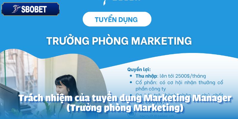 Tuyển Dụng Marketing Manager – Cơ Hội Dẫn Dắt 3 Trách nhiệm của tuyển dụng Marketing Manager (Trưởng phòng Marketing)